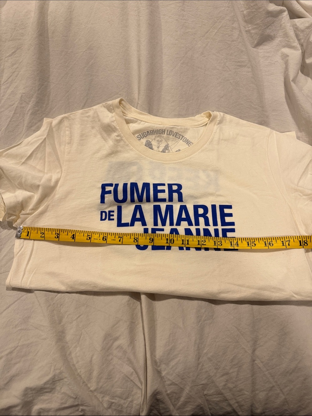 Sugarhigh Love Stone Cream Graphic Tee Fumer de La Marie Jeanne size Small
